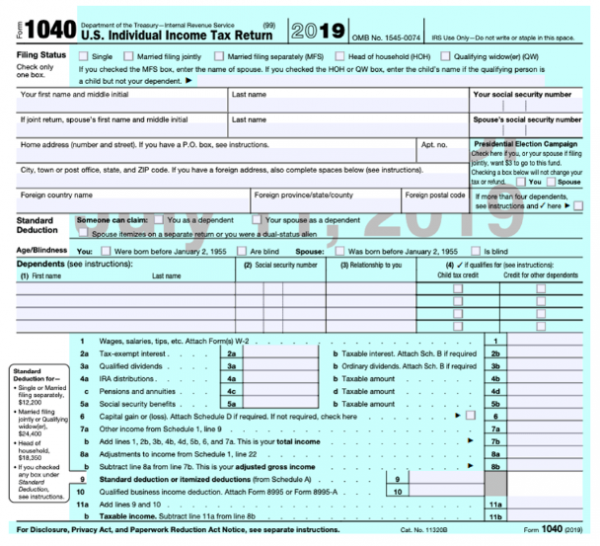changes to your 2020 form 1040